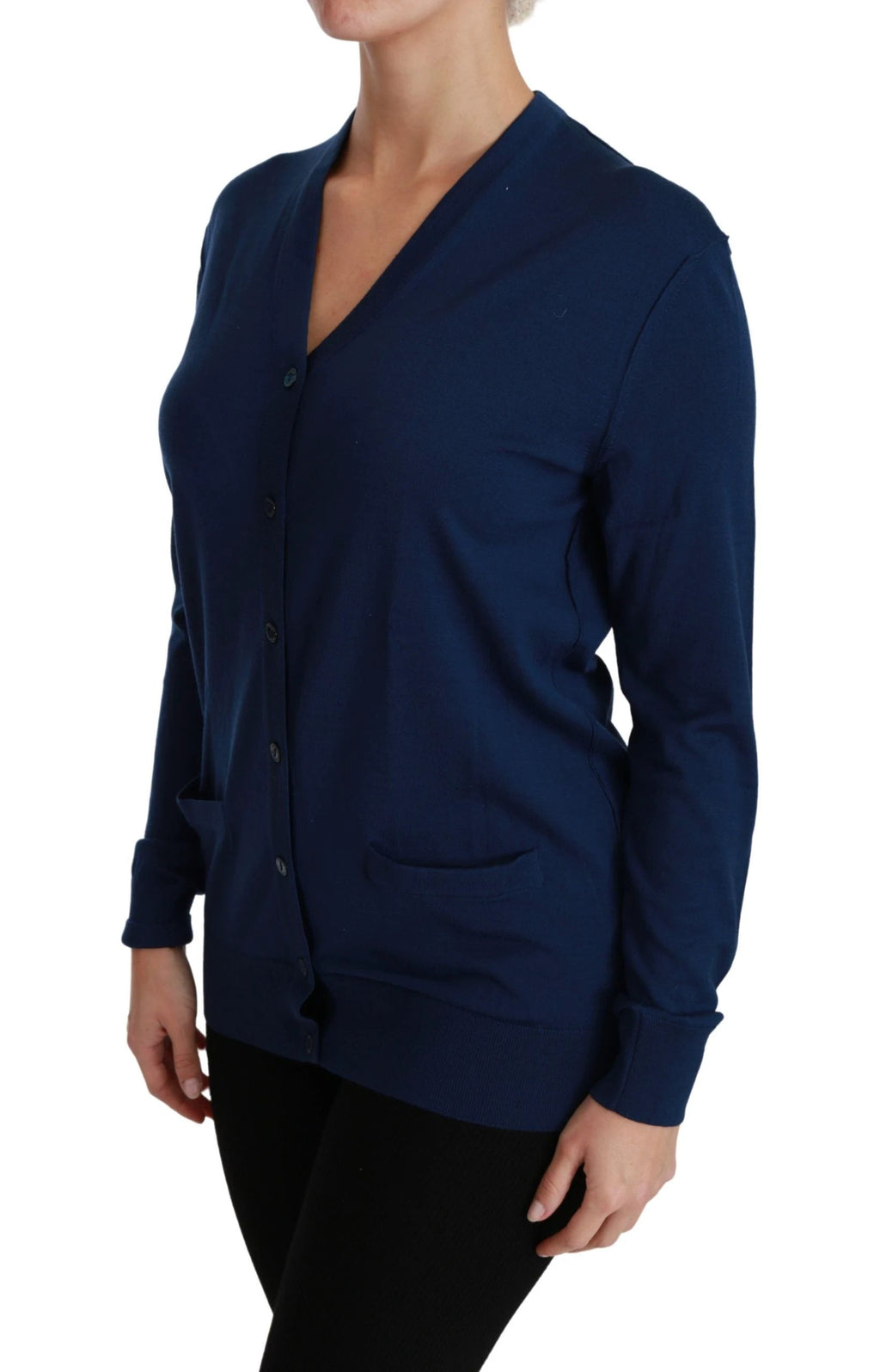 Dolce & Gabbana Blue Button Cardigan Virgin Wool Sweater by Dolce & Gabbana