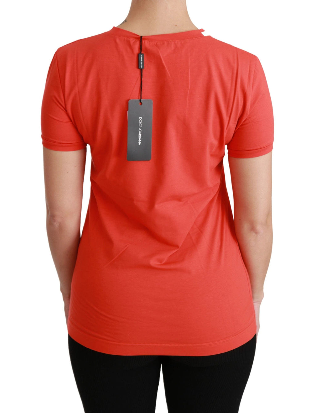 Dolce & Gabbana Red Crewneck Short Sleeve T-shirt Cotton Top by Dolce & Gabbana