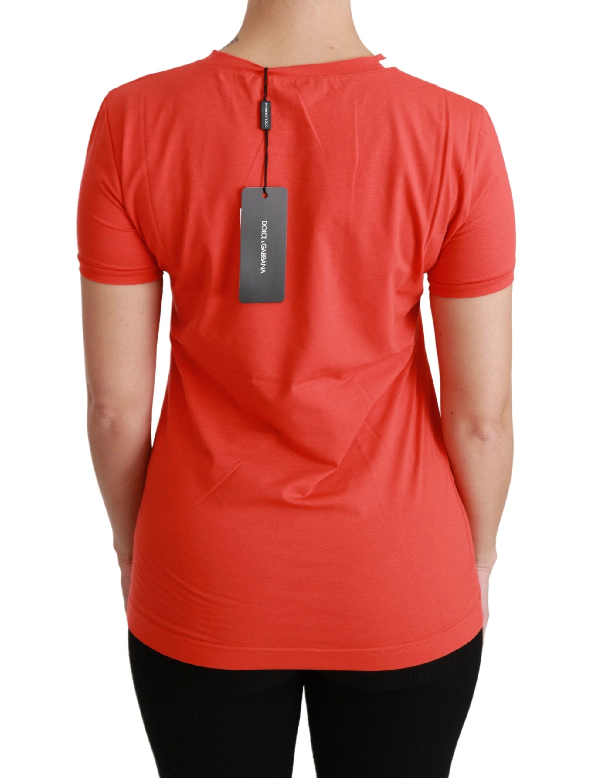 Dolce & Gabbana Red Crewneck Short Sleeve T-shirt Cotton Top by Dolce & Gabbana