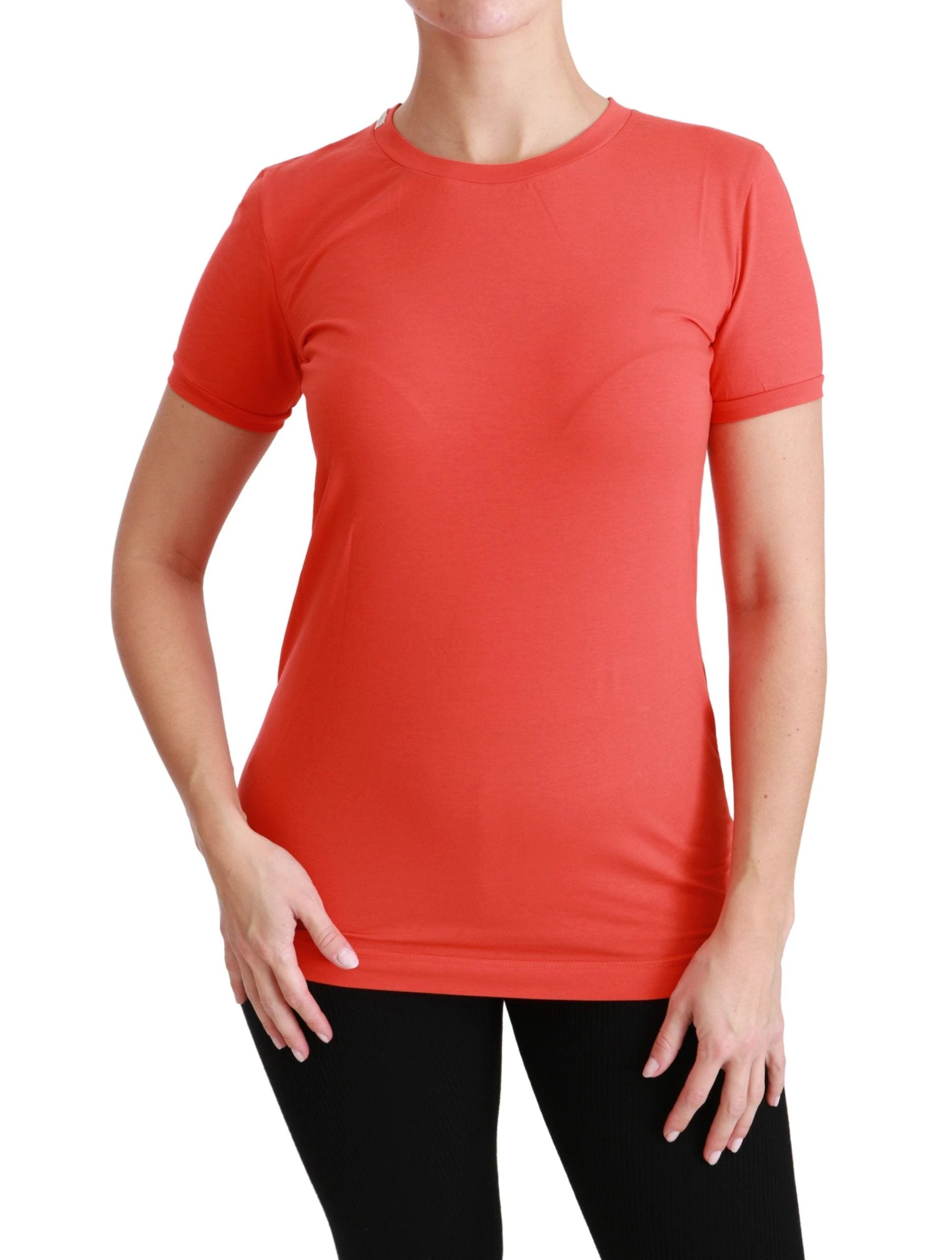 Dolce & Gabbana Red Crewneck Short Sleeve T-shirt Cotton Top by Dolce & Gabbana