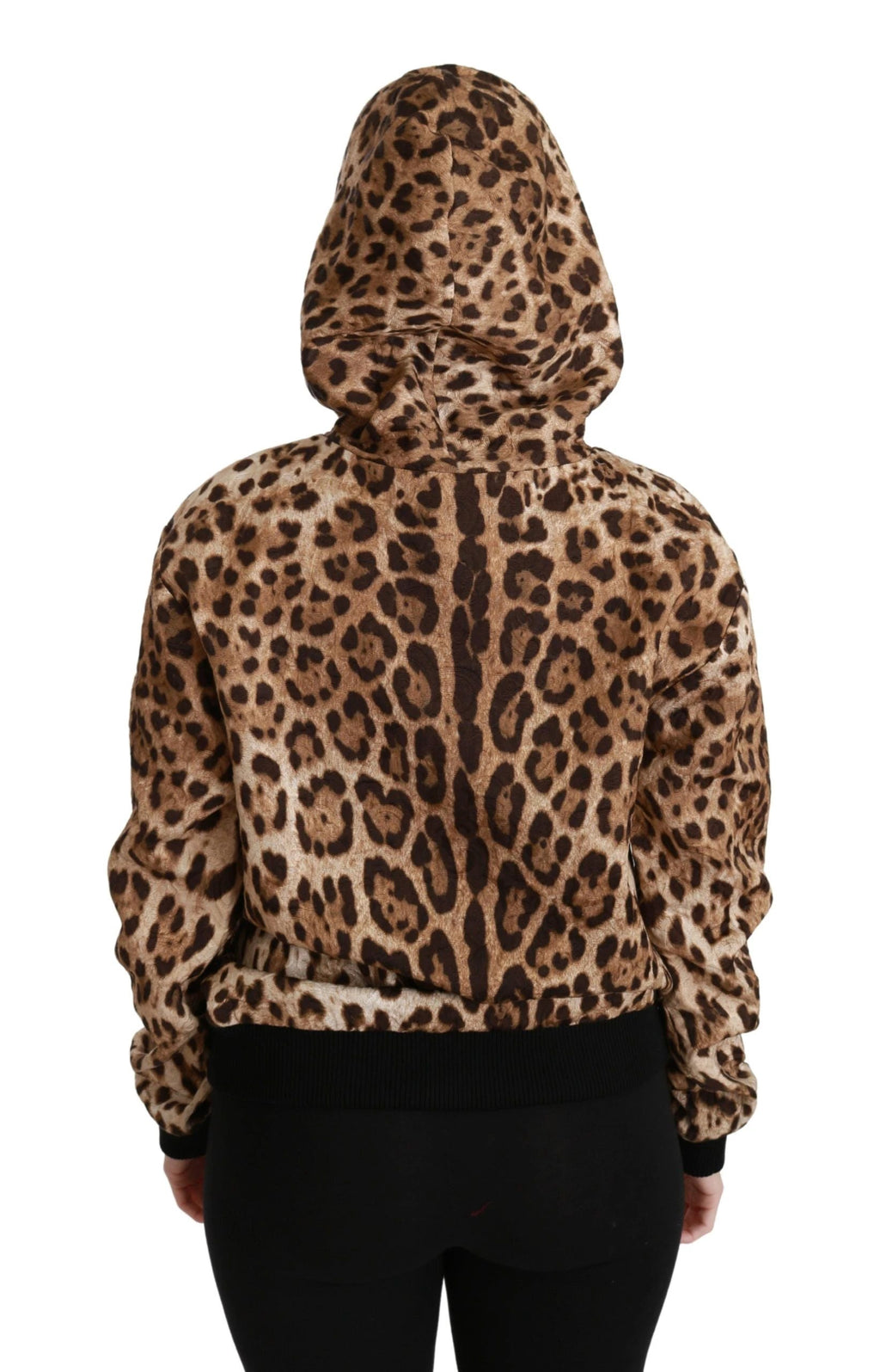 Dolce & Gabbana Brown Hooded Studded Ayers Leopard Sweater by Dolce & Gabbana