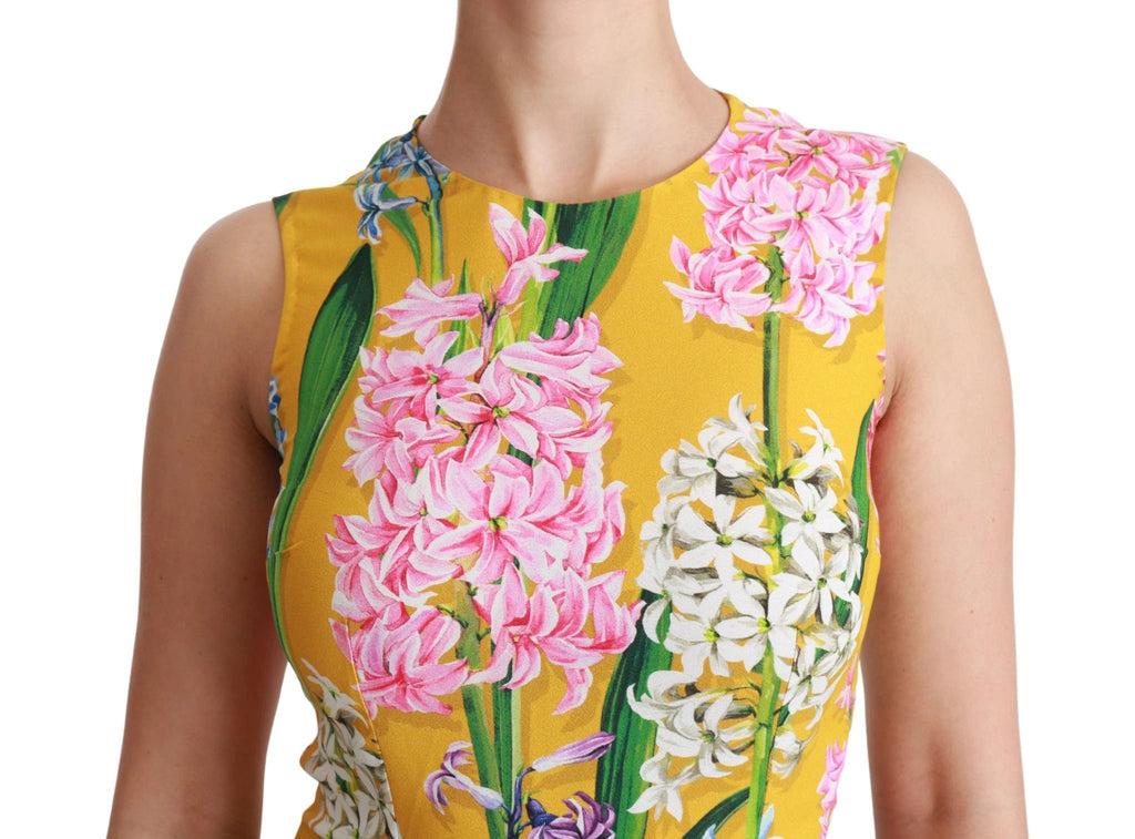 Dolce & Gabbana Yellow Floral Stretch Top Tank Blouse by Dolce & Gabbana