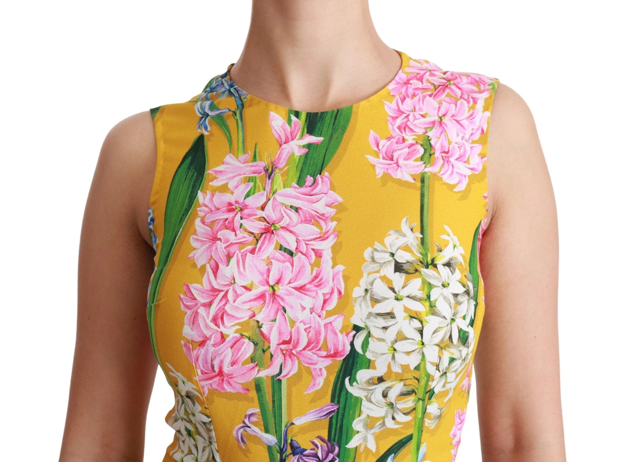 Dolce & Gabbana Yellow Floral Stretch Top Tank Blouse by Dolce & Gabbana