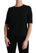 Dolce & Gabbana Black Short Sleeve Casual Top Stretch Blouse by Dolce & Gabbana