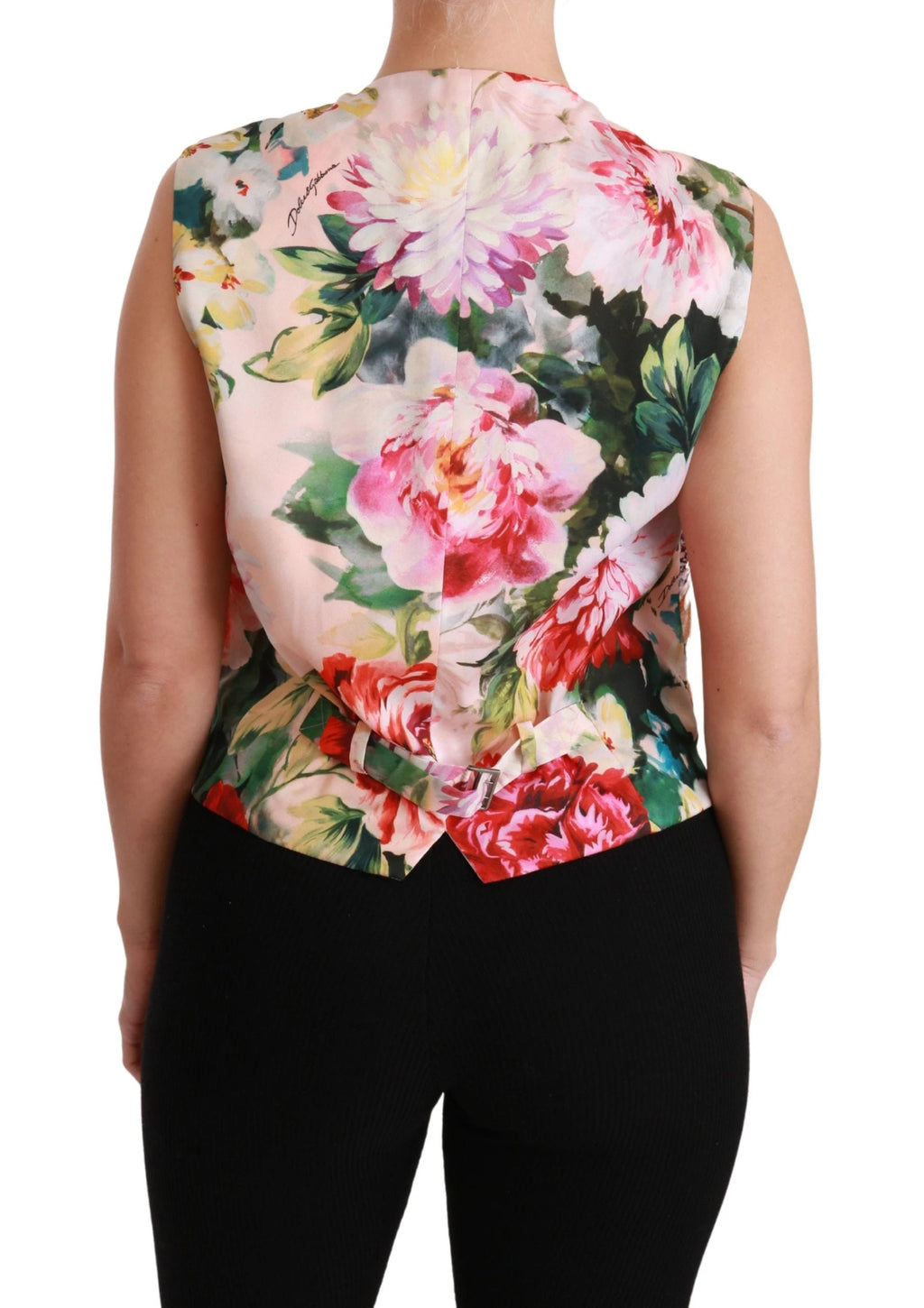 Dolce & Gabbana Multicolor Floral Sleeveless Waistcoat Top Vest by Dolce & Gabbana