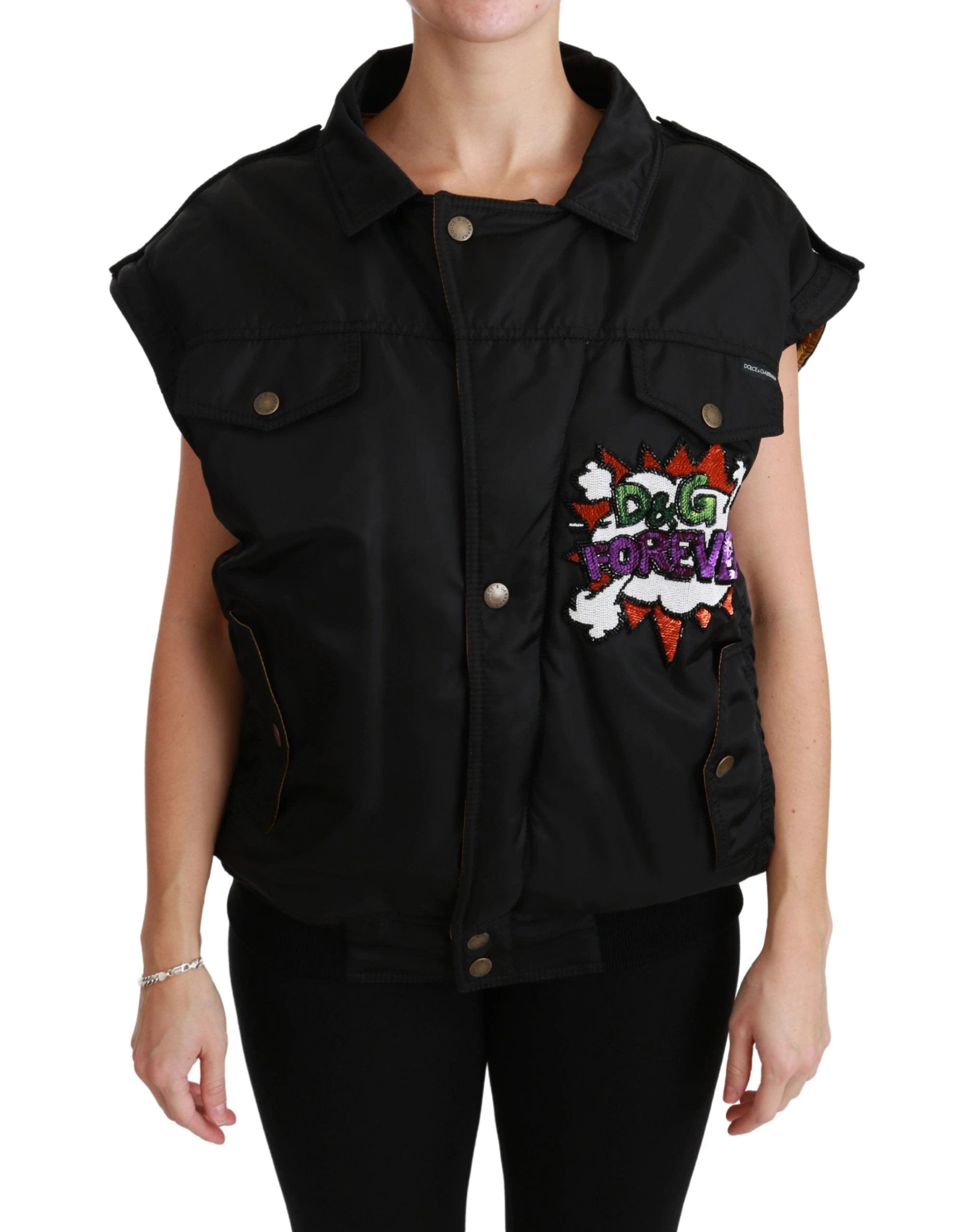 Dolce & Gabbana Black Queen Crown Sequined Bomber Jacket by Dolce & Gabbana