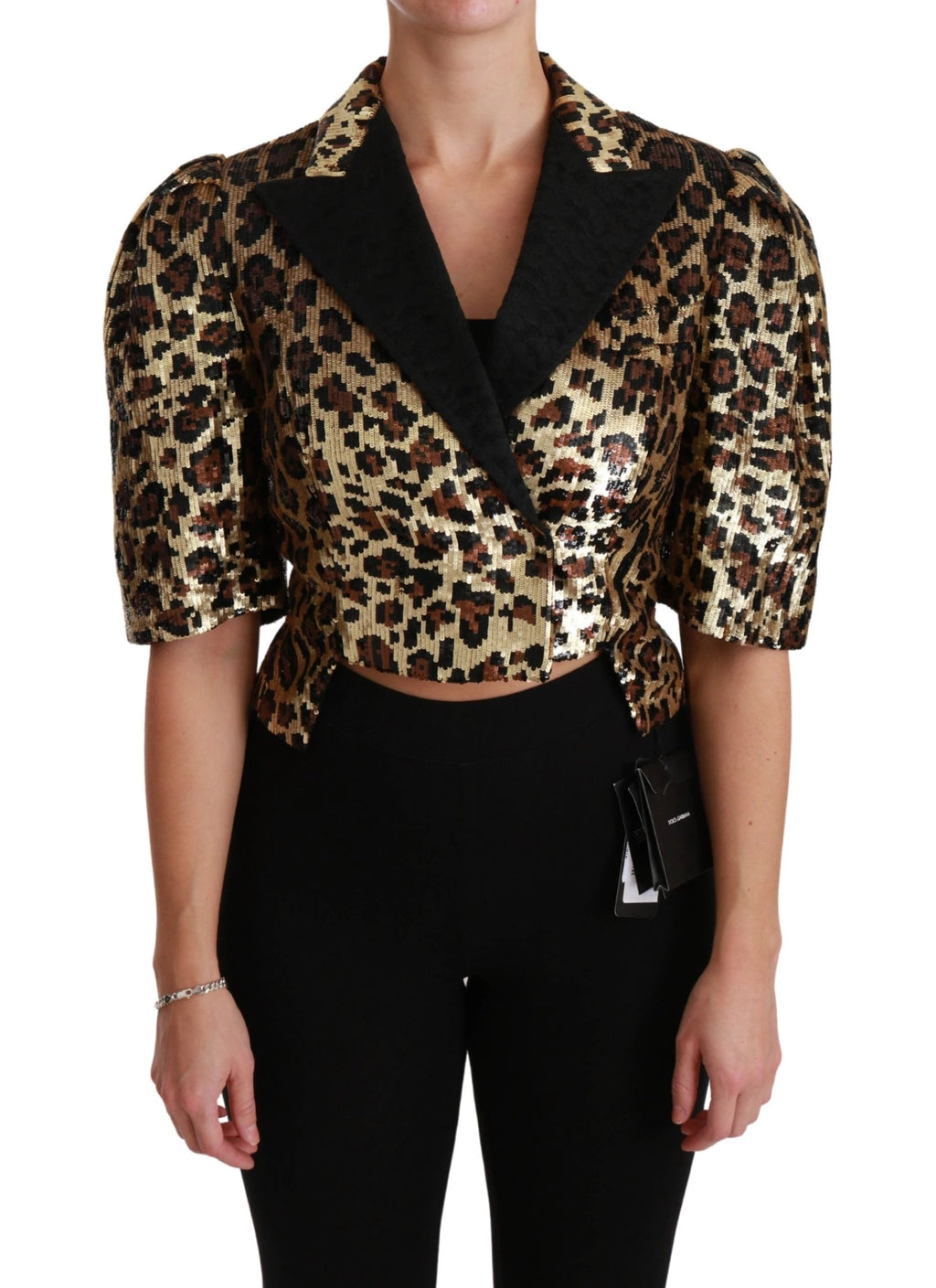 Dolce & Gabbana Blazer Gold Leopard Sequined Jacket by Dolce & Gabbana
