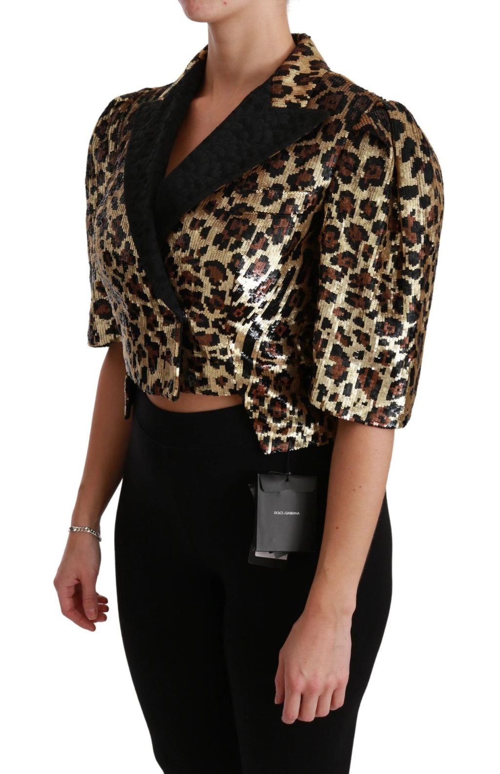 Dolce & Gabbana Blazer Gold Leopard Sequined Jacket by Dolce & Gabbana