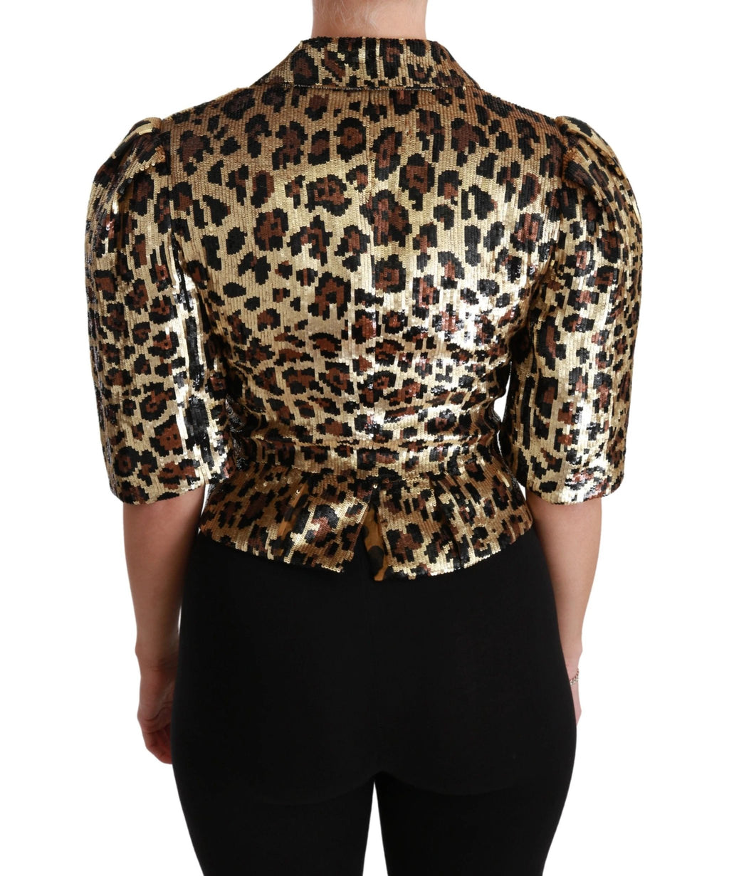Dolce & Gabbana Blazer Gold Leopard Sequined Jacket by Dolce & Gabbana