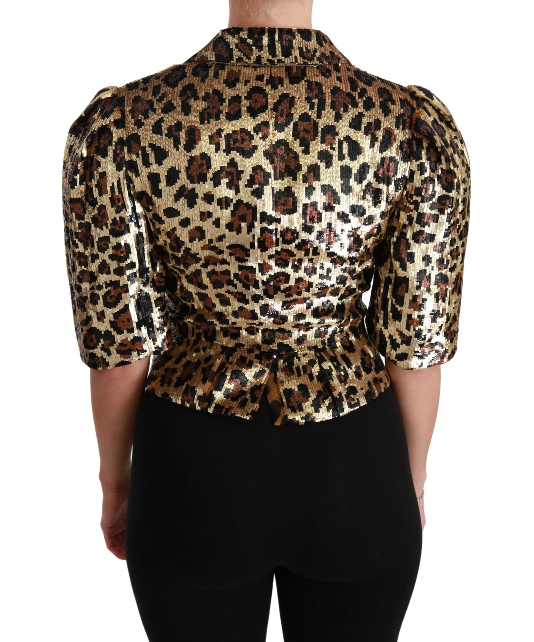 Dolce & Gabbana Blazer Gold Leopard Sequined Jacket by Dolce & Gabbana