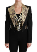 Dolce & Gabbana Black Jacquard Vest Blazer Coat Wool Jacket by Dolce & Gabbana