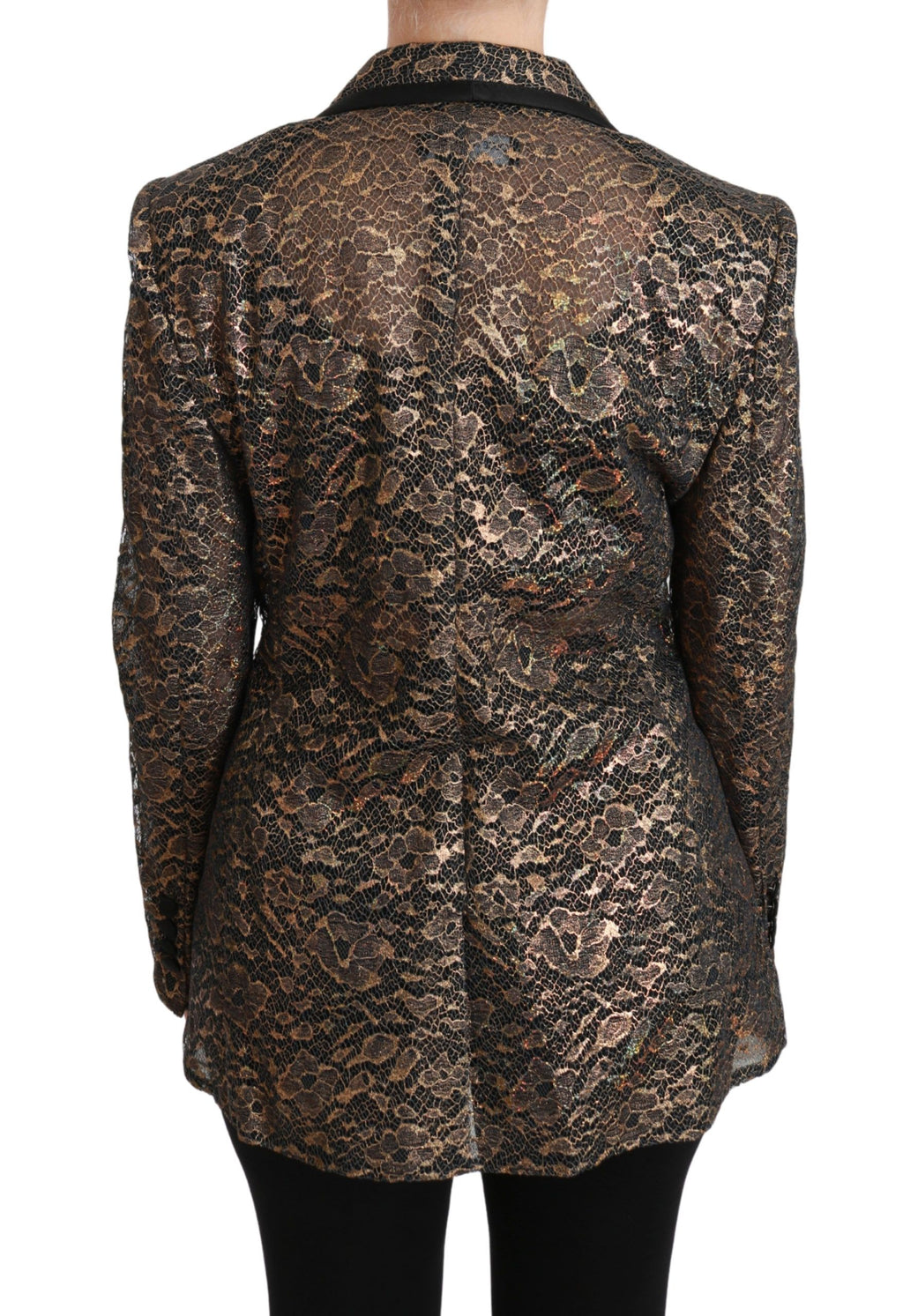 Dolce & Gabbana Gold Black Lace Blazer Coat Floral Jacket by Dolce & Gabbana