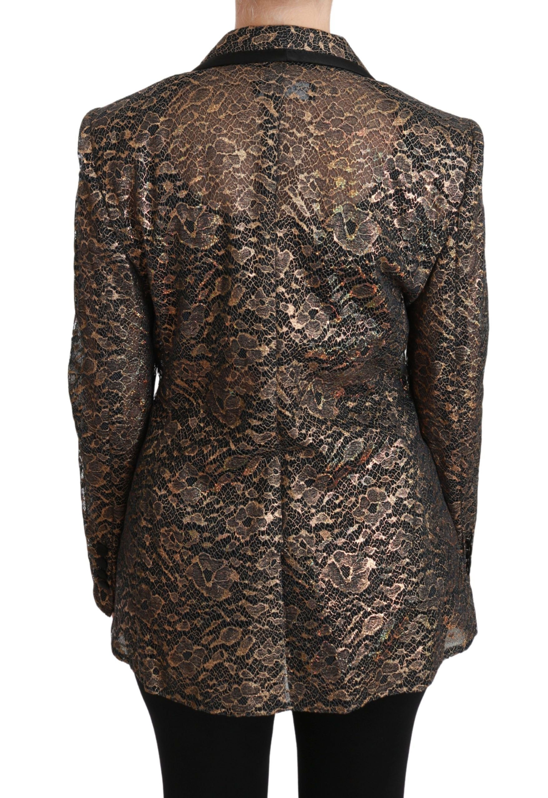 Dolce & Gabbana Gold Black Lace Blazer Coat Floral Jacket by Dolce & Gabbana