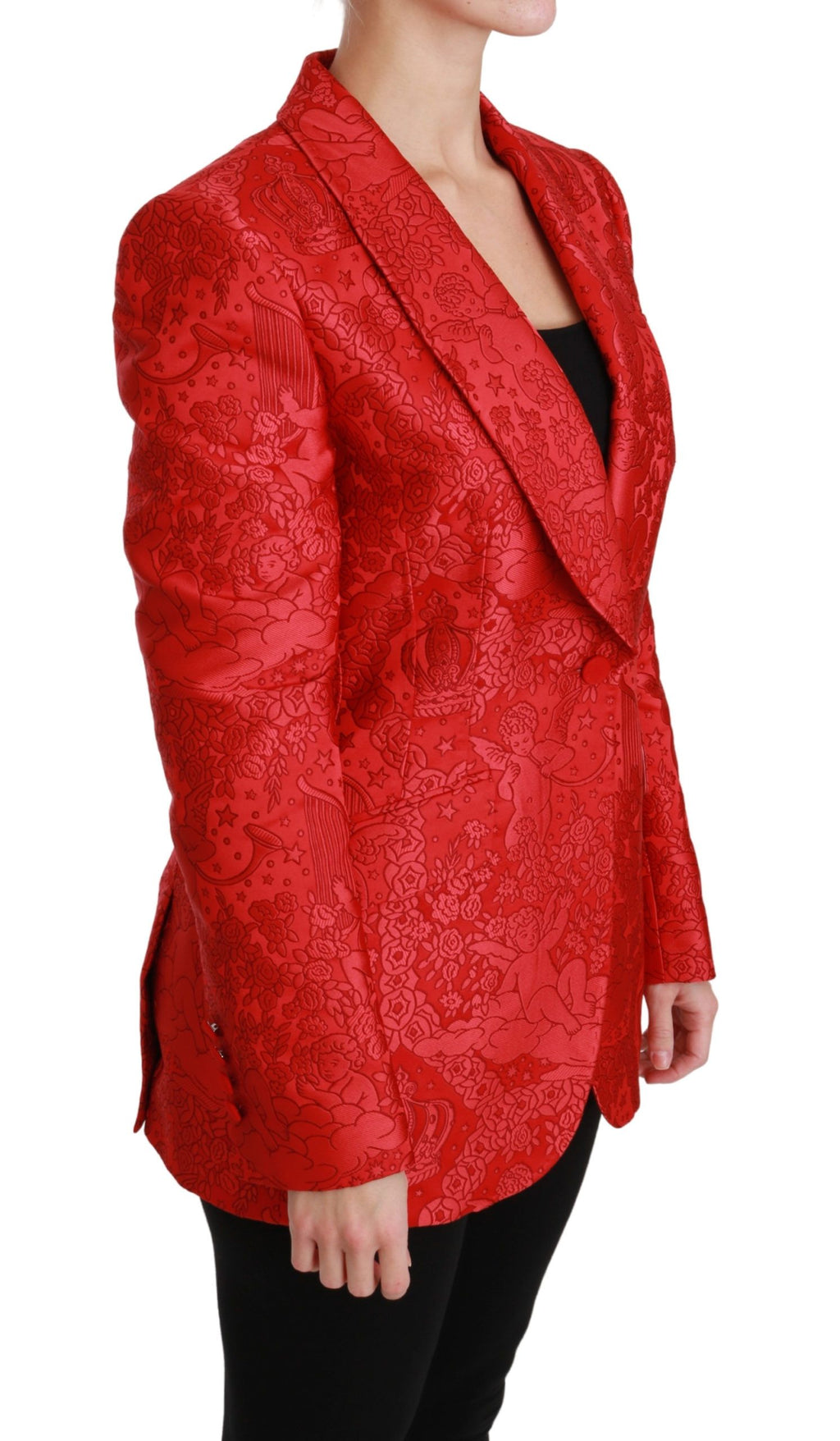 Dolce & Gabbana Red Floral Angel Blazer Coat Jacket by Dolce & Gabbana