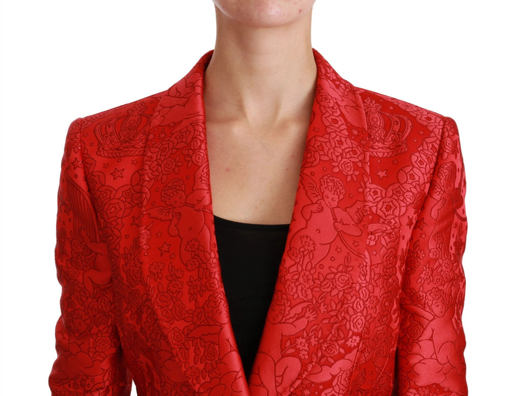 Dolce & Gabbana Red Floral Angel Blazer Coat Jacket by Dolce & Gabbana