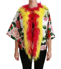Dolce & Gabbana White Floral Coat Capte Fur Roses Jacket by Dolce & Gabbana