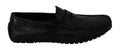 Dolce & Gabbana Black Lizard Leather Flat Loafers Shoes by Dolce & Gabbana