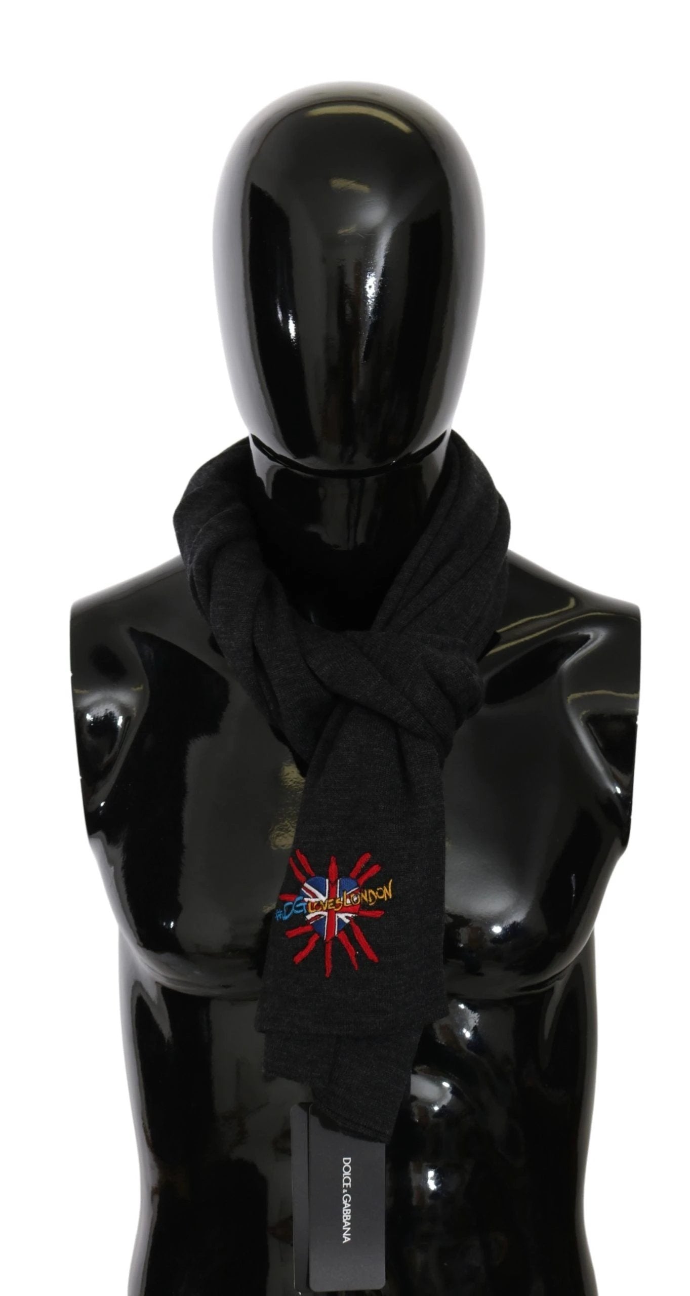 Dolce & Gabbana Gray #DGLovesLondon Wool Wrap Wool Scarf by Dolce & Gabbana