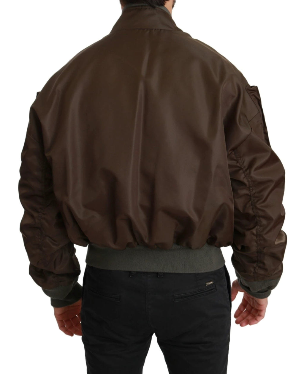 Dolce & Gabbana Brown Beaded Crown Skull Logo Jacket by Dolce & Gabbana