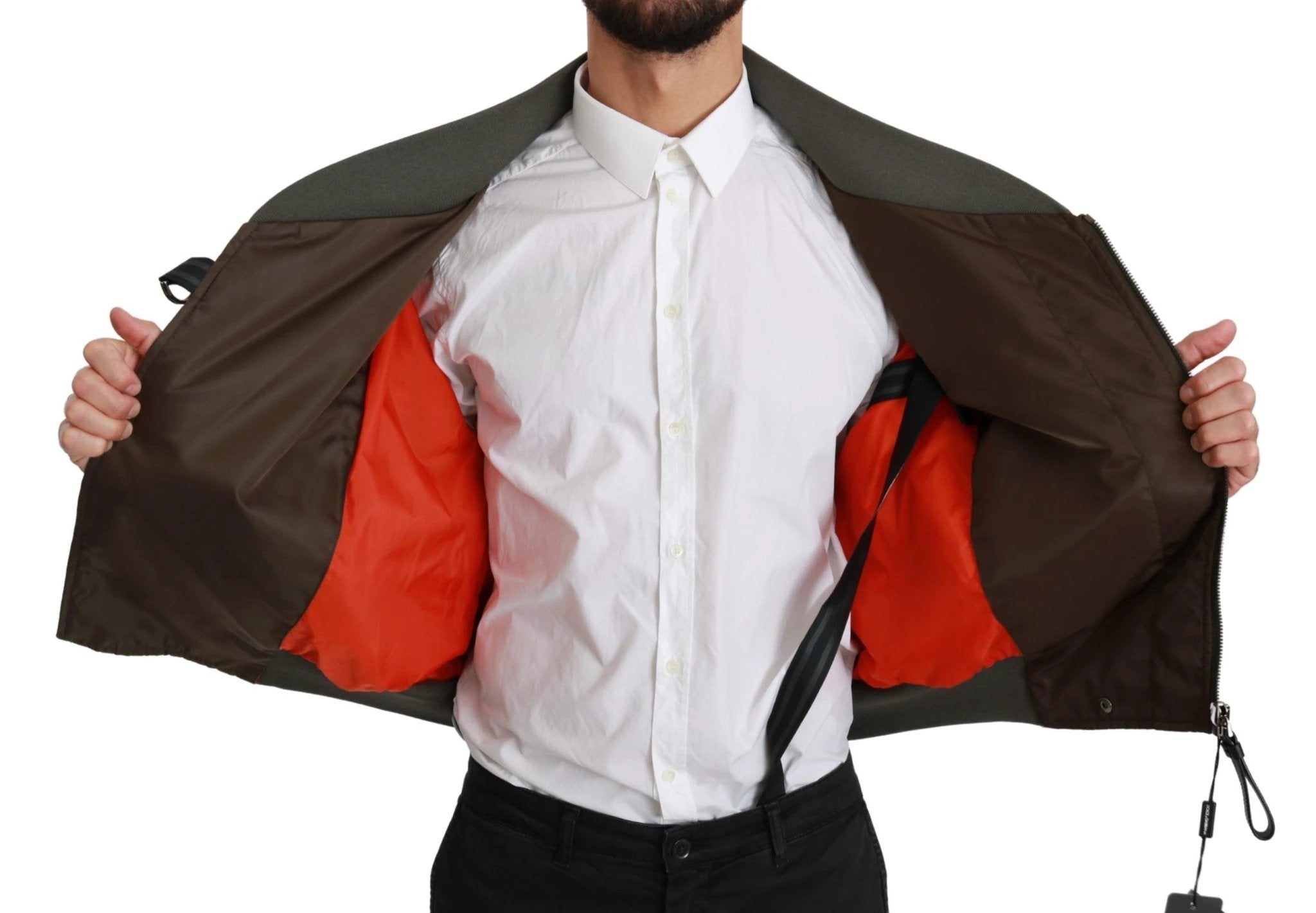 Dolce & Gabbana Brown Beaded Crown Skull Logo Jacket by Dolce & Gabbana