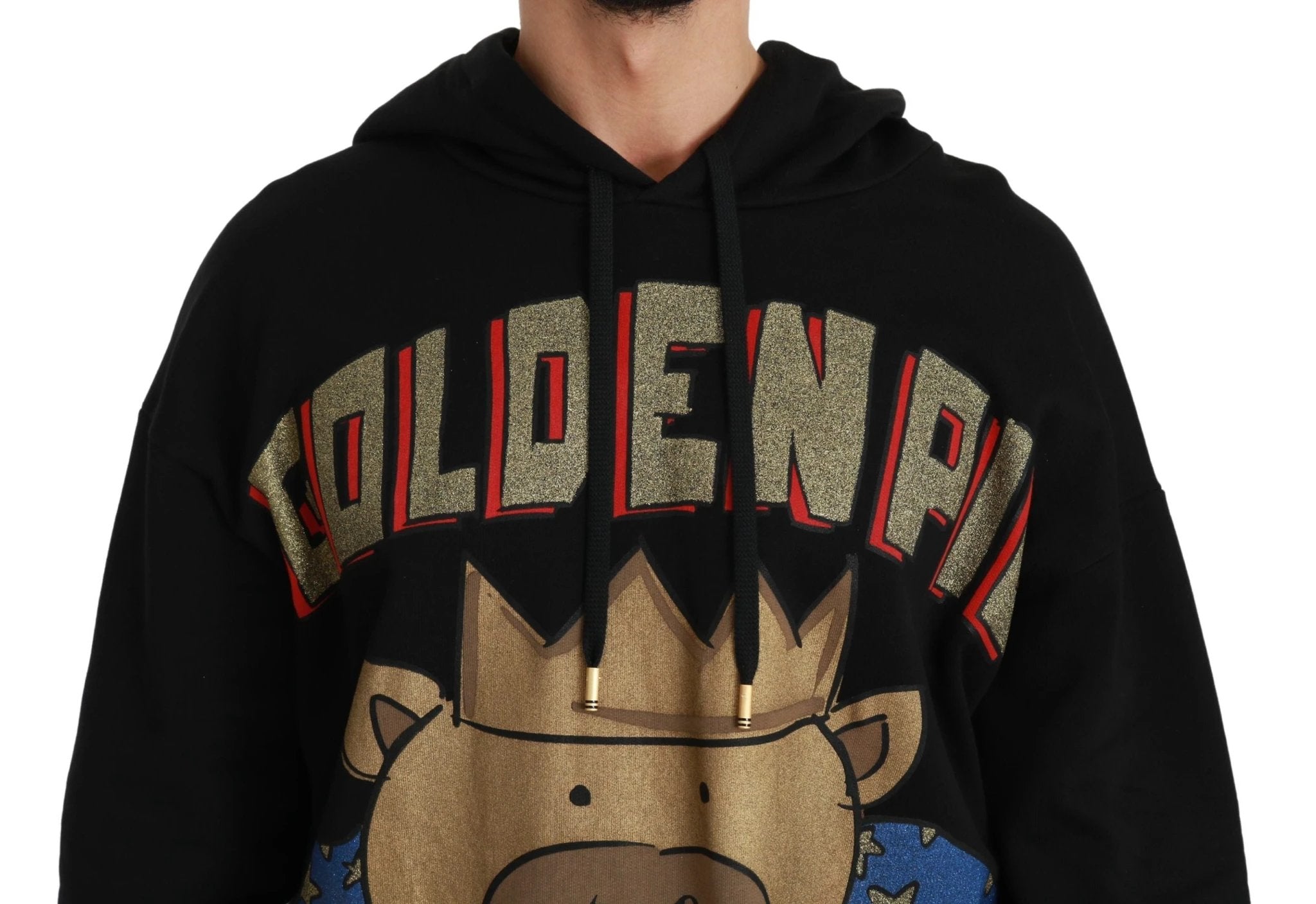 Dolce & Gabbana Black Sweater Pig of the Year Hooded by Dolce & Gabbana