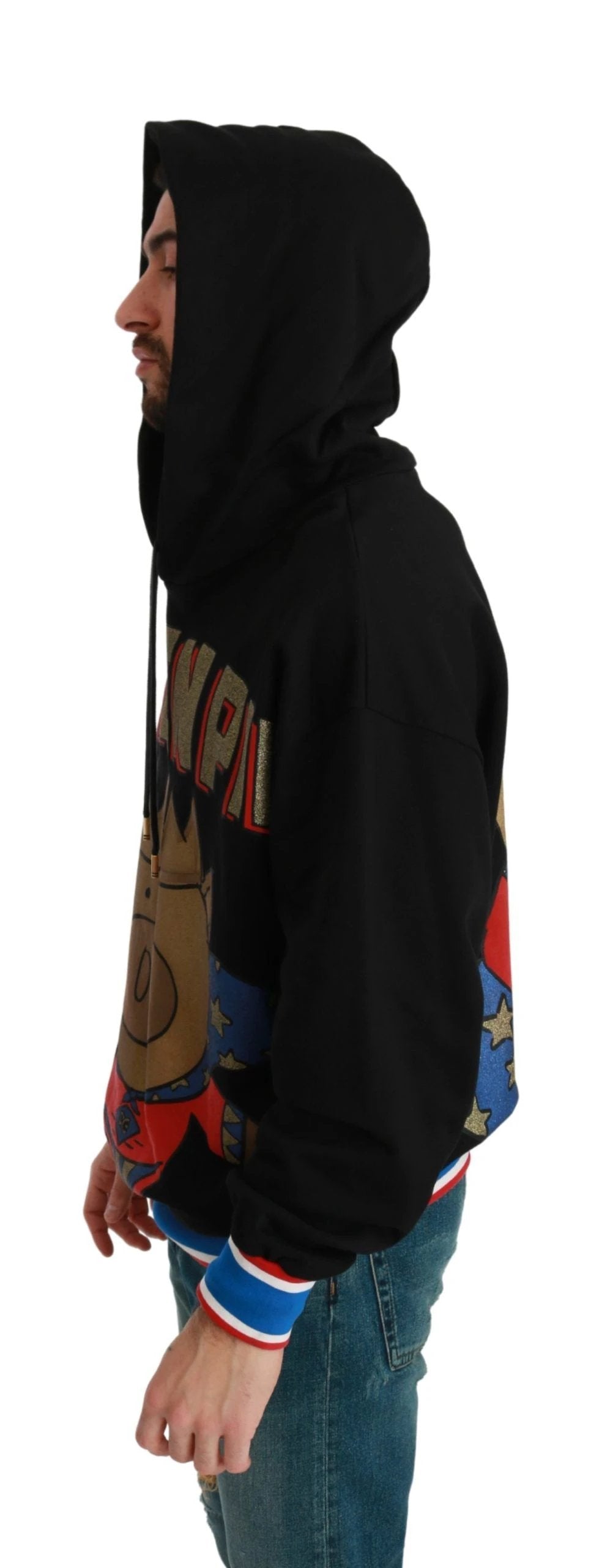 Dolce & Gabbana Black Sweater Pig of the Year Hooded by Dolce & Gabbana
