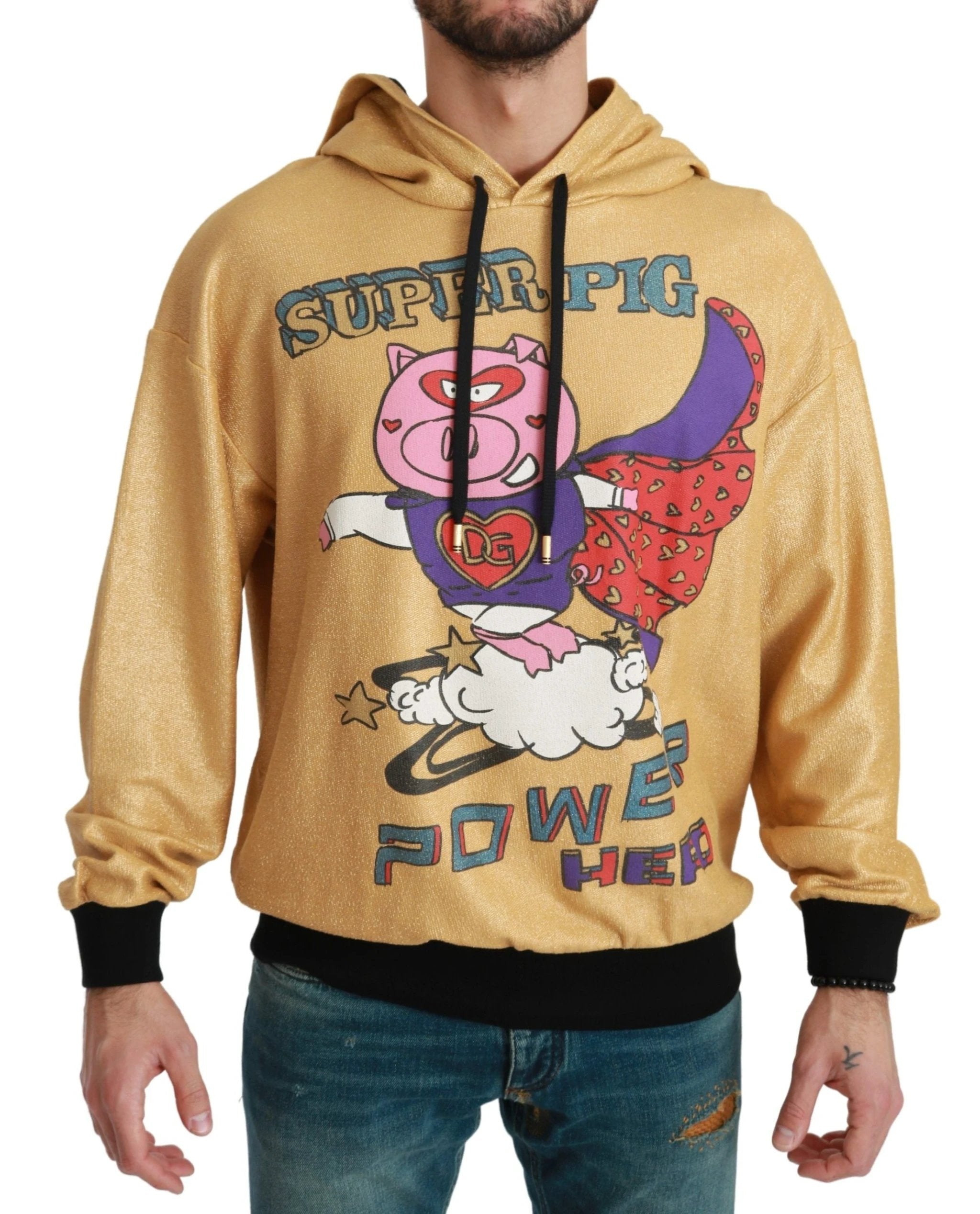 Dolce & Gabbana Gold Pig of the Year Hooded Sweater by Dolce & Gabbana