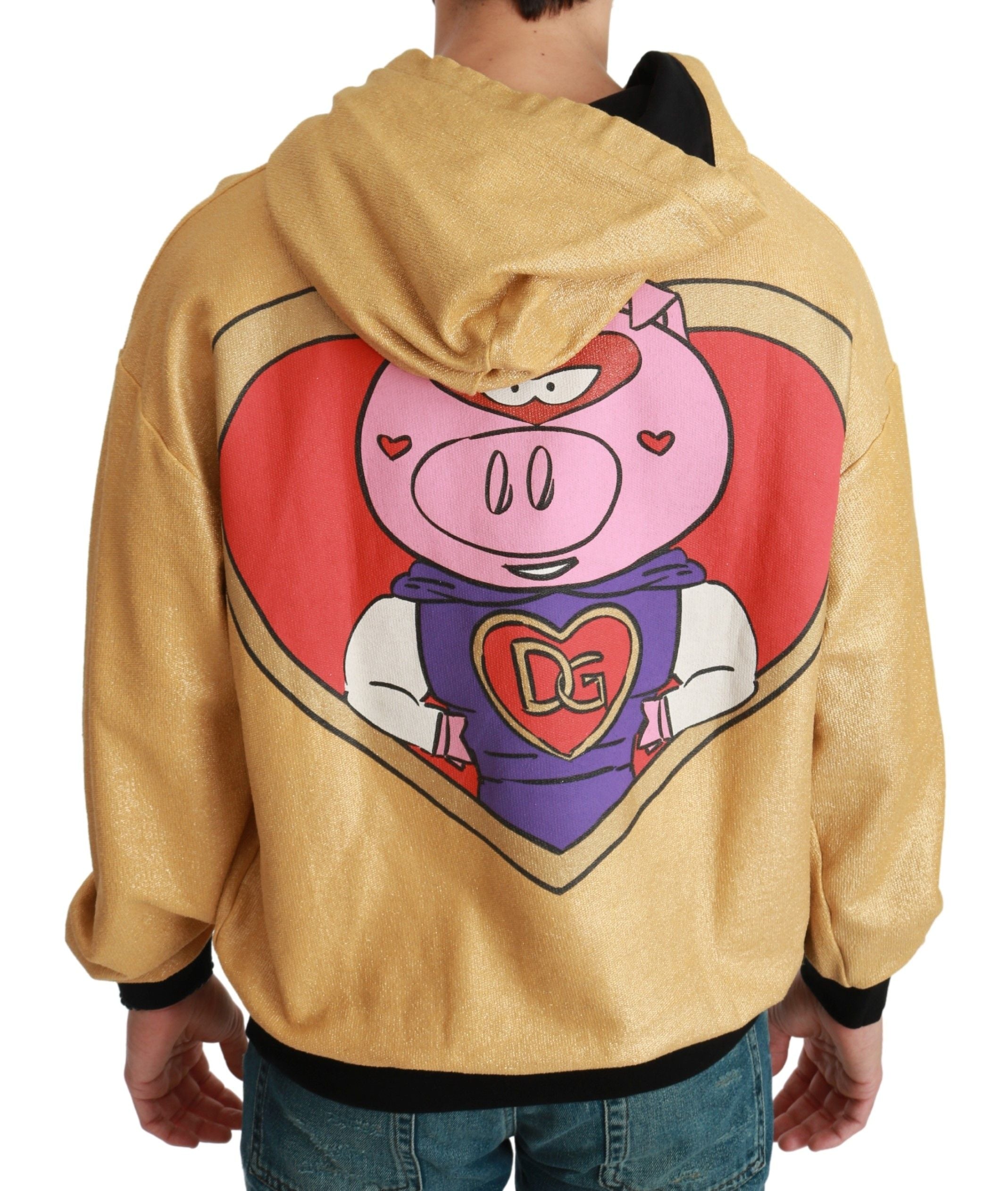 Dolce & Gabbana Gold Pig of the Year Hooded Sweater by Dolce & Gabbana