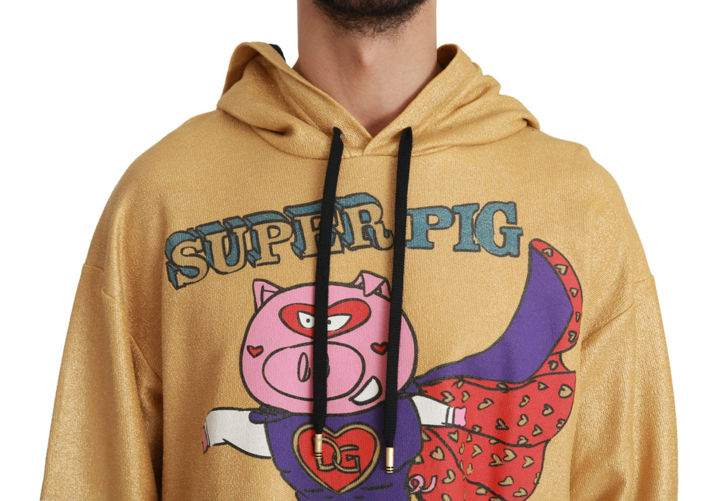 Dolce & Gabbana Gold Pig of the Year Hooded Sweater by Dolce & Gabbana