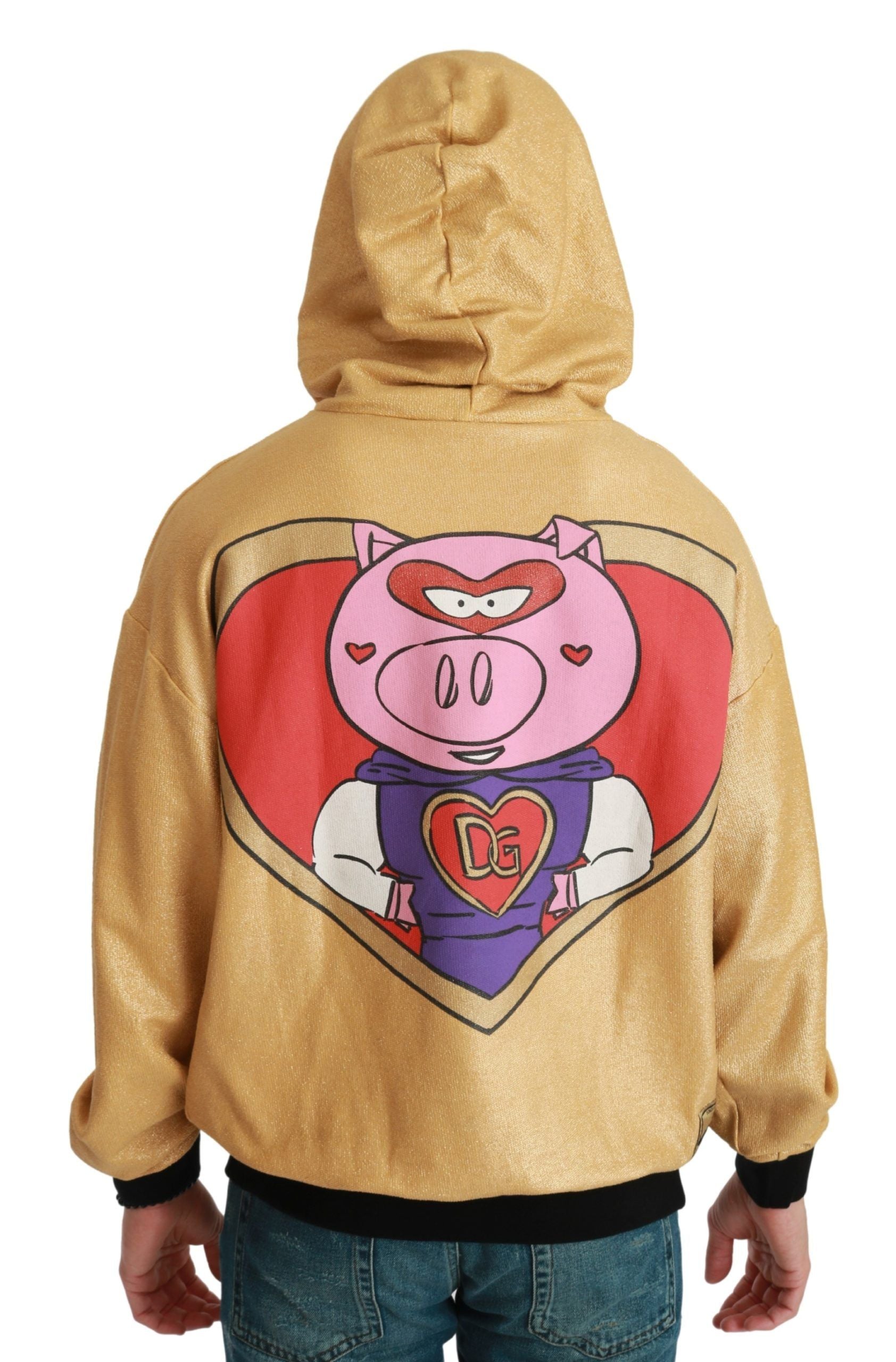 Dolce & Gabbana Gold Pig of the Year Hooded Sweater by Dolce & Gabbana