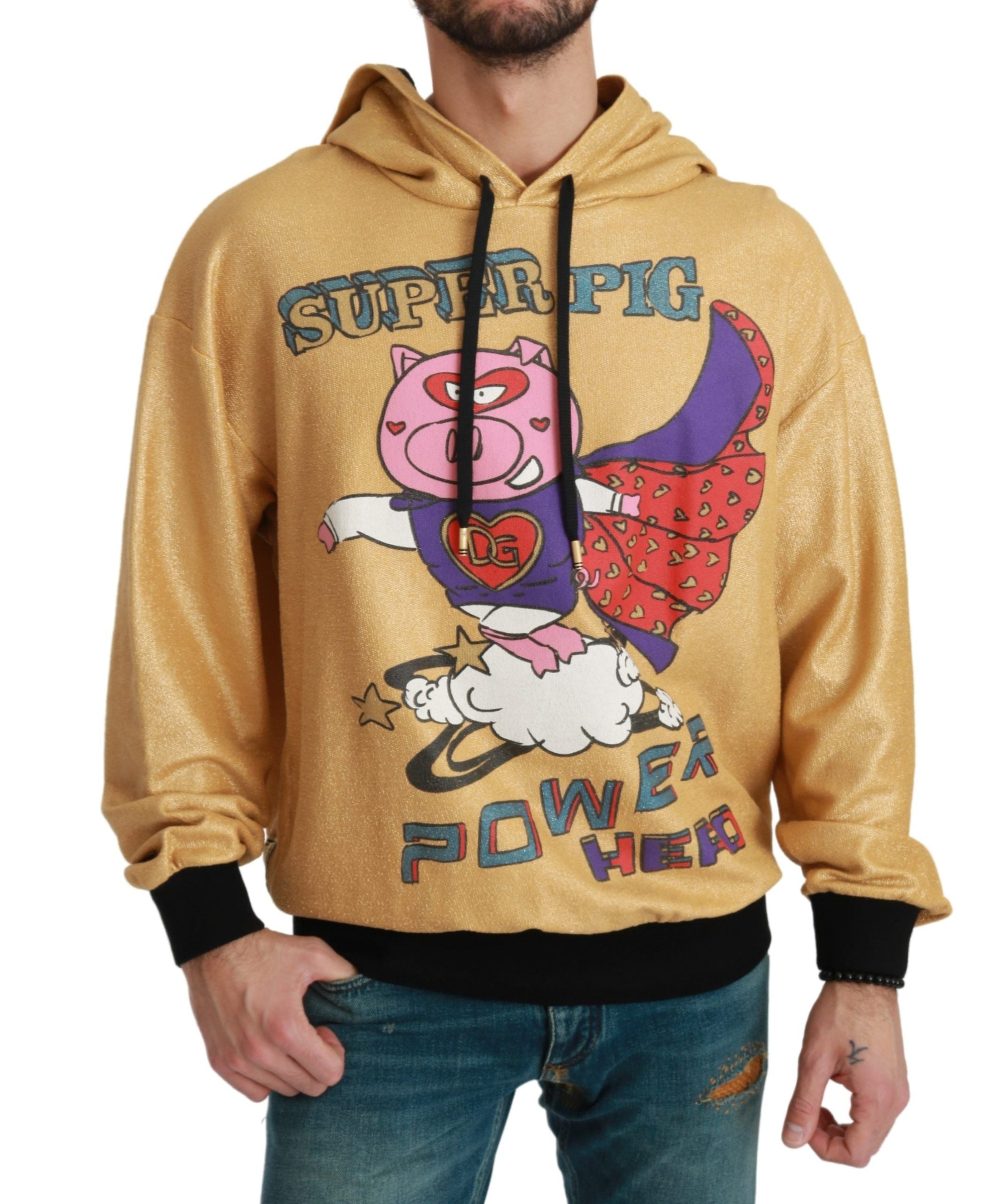 Dolce & Gabbana Gold Pig of the Year Hooded Sweater by Dolce & Gabbana