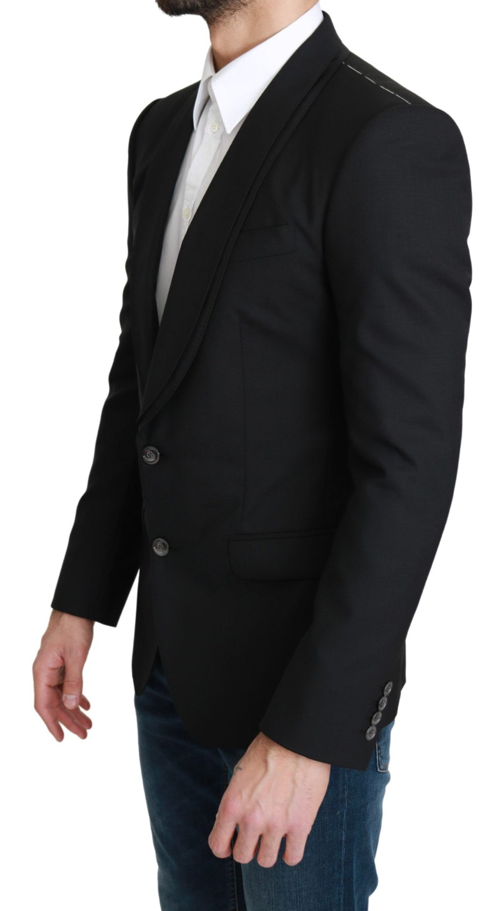 Dolce & Gabbana Black Single Breasted Formal Wool Blazer by Dolce & Gabbana