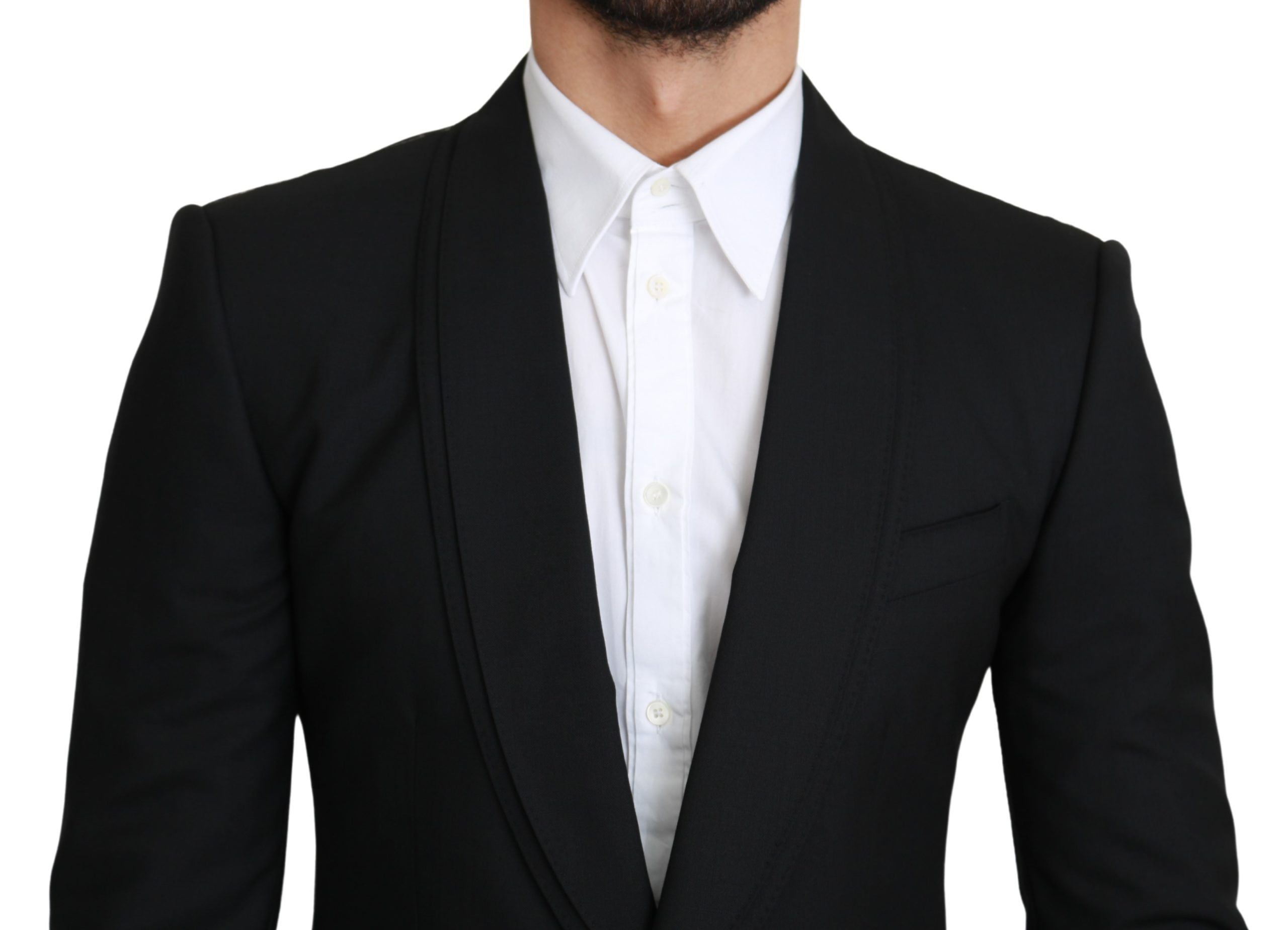 Dolce & Gabbana Black Single Breasted Formal Wool Blazer by Dolce & Gabbana