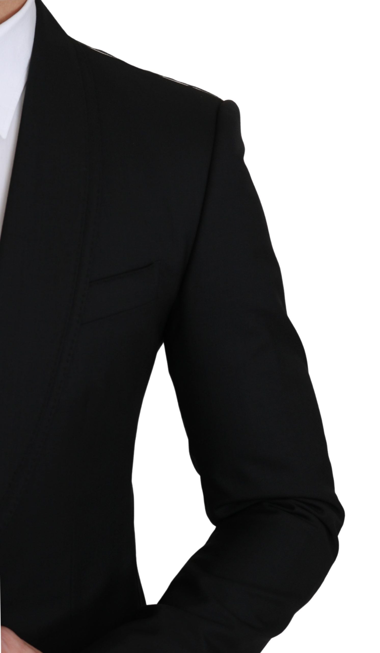 Dolce & Gabbana Black Single Breasted Formal Wool Blazer by Dolce & Gabbana