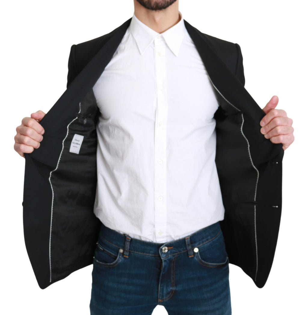 Dolce & Gabbana Black Single Breasted Formal Wool Blazer by Dolce & Gabbana