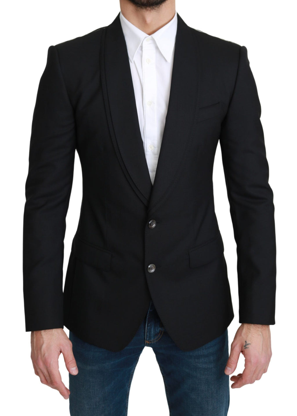 Dolce & Gabbana Black Single Breasted Formal Wool Blazer by Dolce & Gabbana