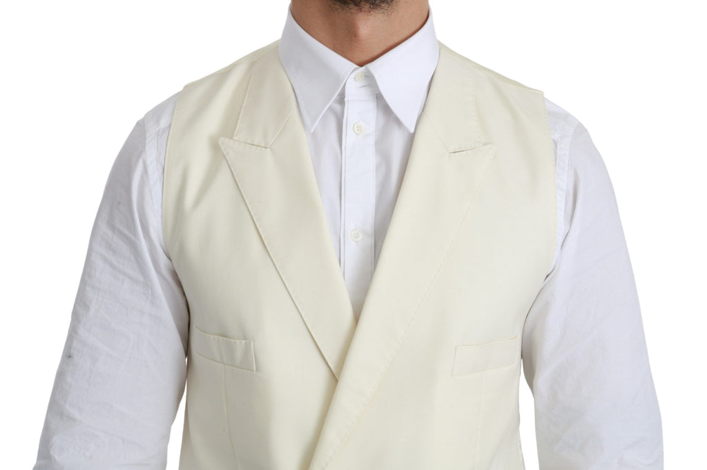 Dolce & Gabbana White Waistcoat Formal Wool Vest by Dolce & Gabbana
