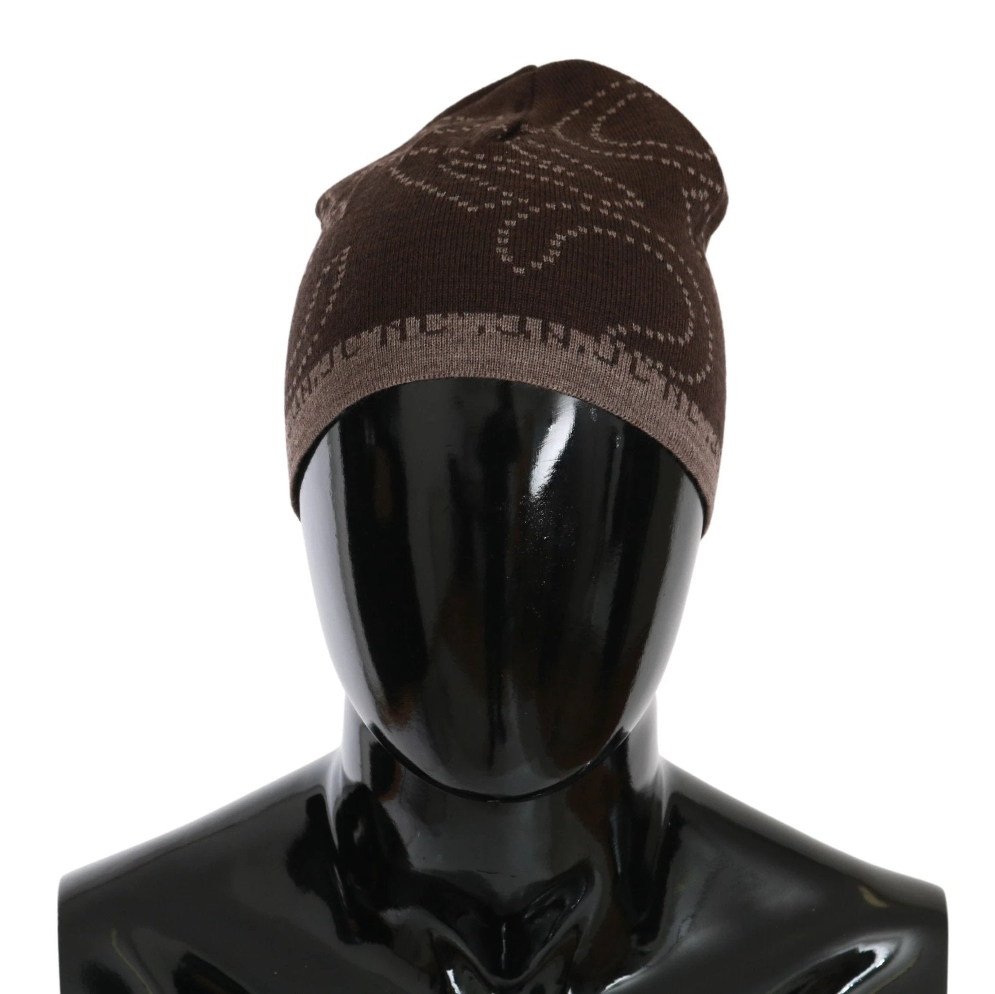 Costume National Beanie Brown Wool Blend Branded Hat by Costume National