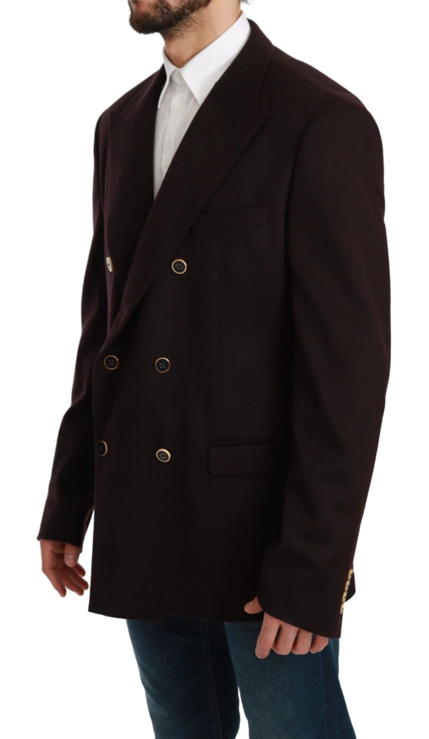 Dolce & Gabbana Bordeaux Cashmere Coat TAORMINA Blazer by Dolce & Gabbana
