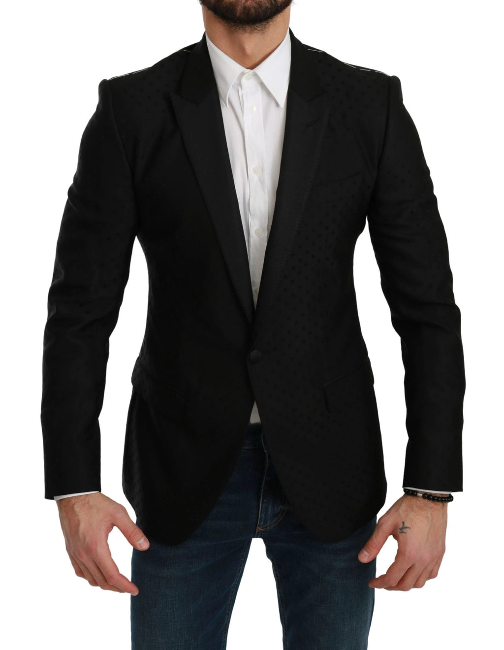 Dolce & Gabbana Black Slim Fit Coat Jacket MARTINI Blazer by Dolce & Gabbana
