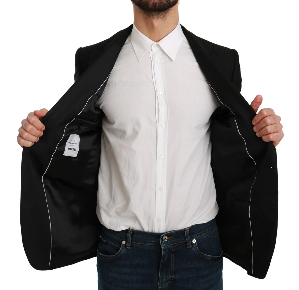 Dolce & Gabbana Black Slim Fit Coat Jacket MARTINI Blazer by Dolce & Gabbana