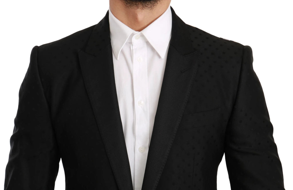 Dolce & Gabbana Black Slim Fit Coat Jacket MARTINI Blazer by Dolce & Gabbana