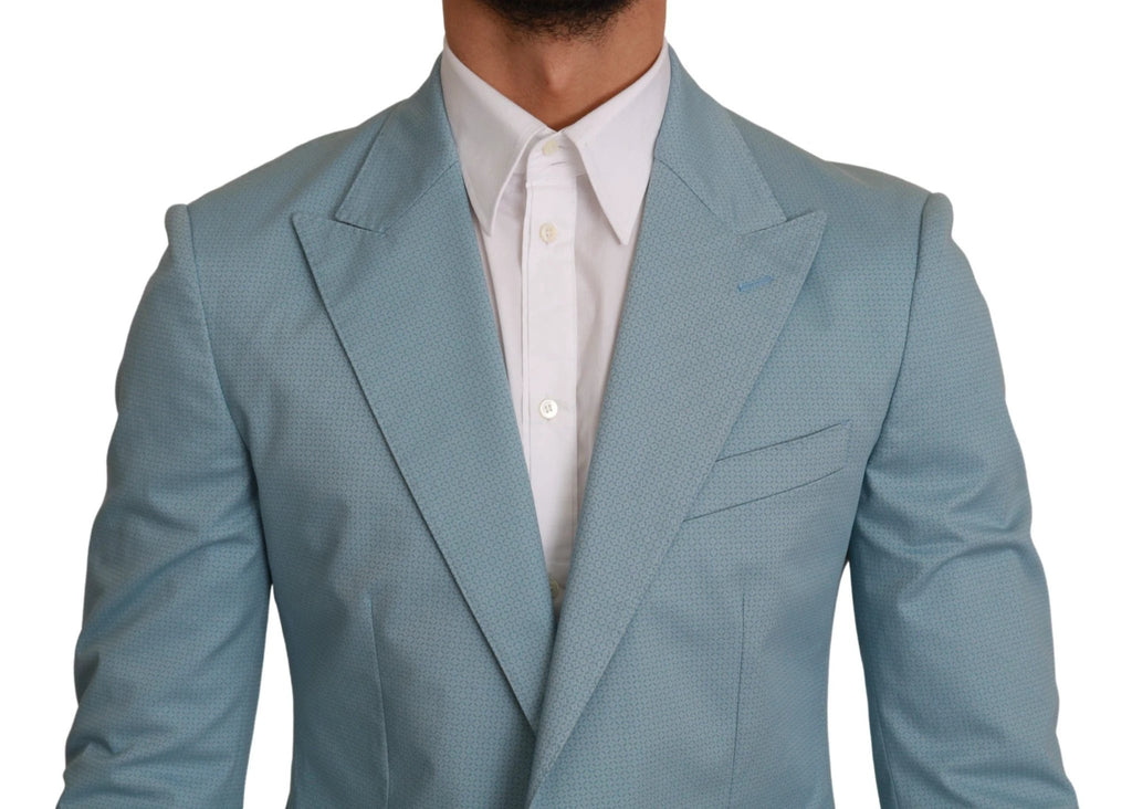 Dolce & Gabbana Blue Slim Fit Coat Jacket MARTINI Blazer by Dolce & Gabbana