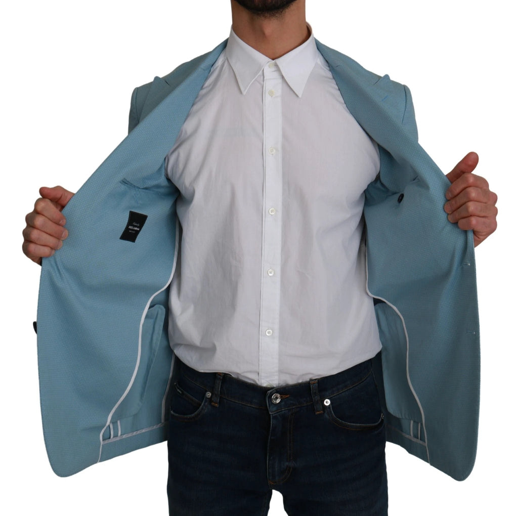 Dolce & Gabbana Blue Slim Fit Coat Jacket MARTINI Blazer by Dolce & Gabbana