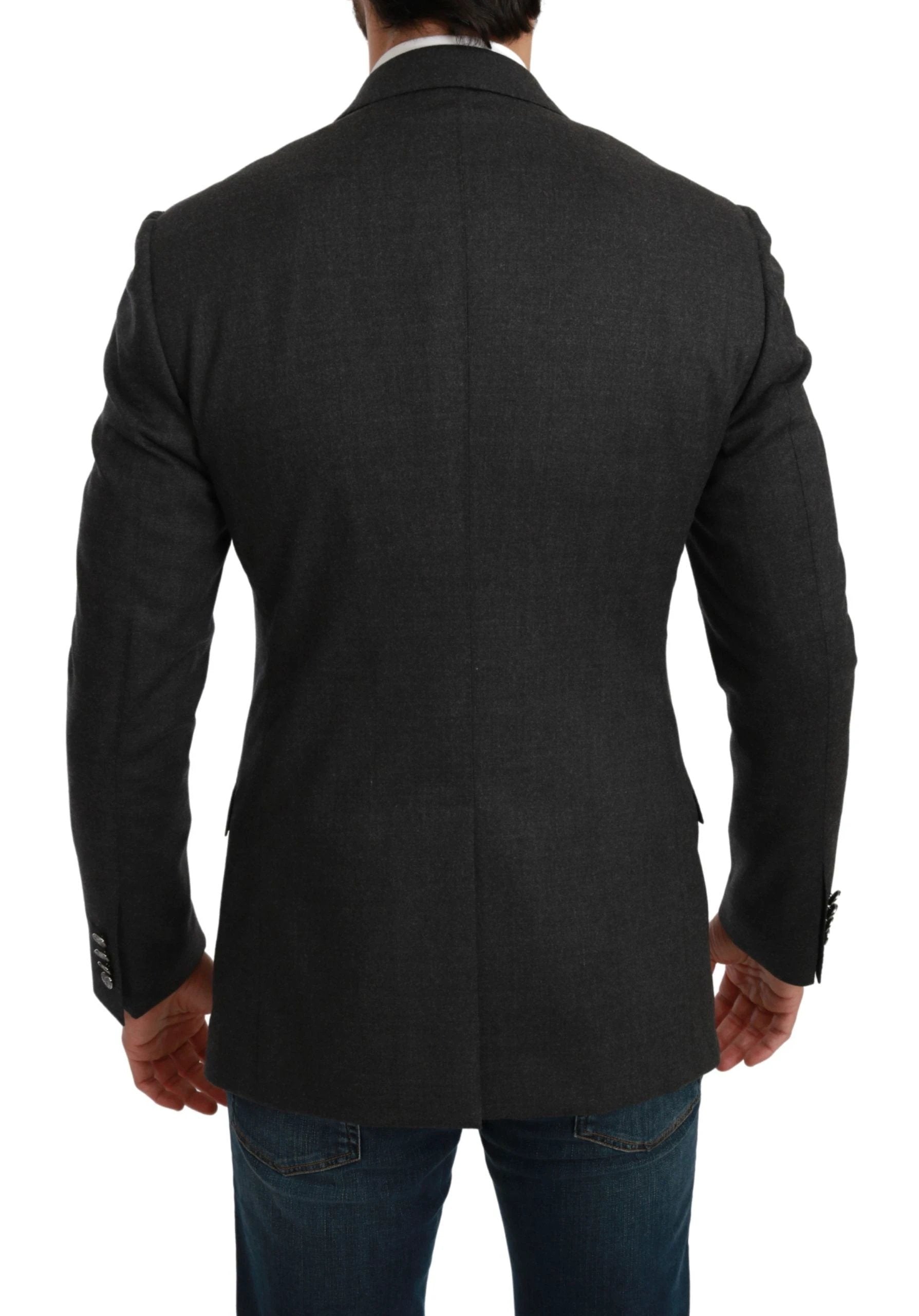 Dolce & Gabbana Gray NAPOLI Slim Fit Jacket Wool Blazer by Dolce & Gabbana
