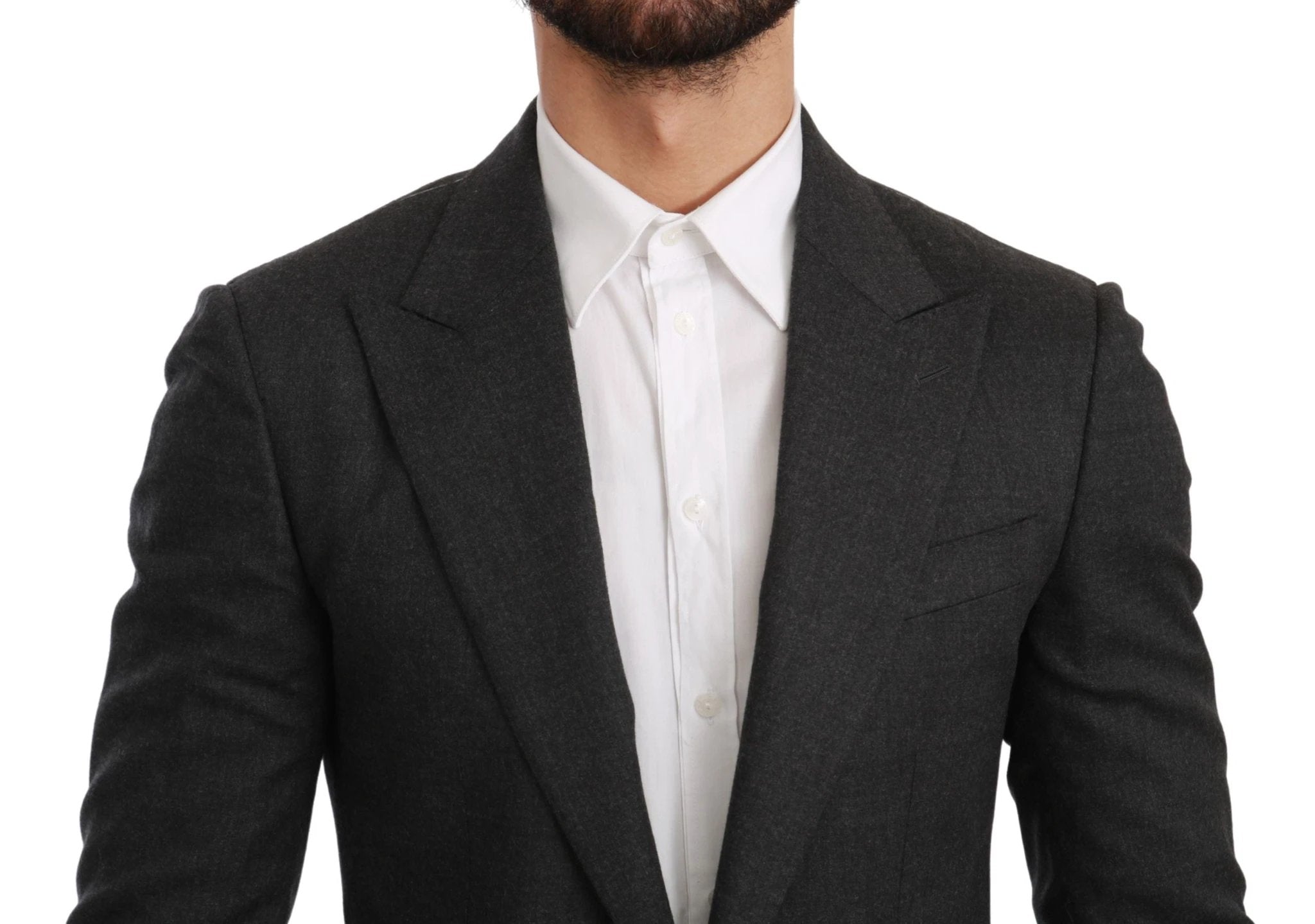 Dolce & Gabbana Gray NAPOLI Slim Fit Jacket Wool Blazer by Dolce & Gabbana