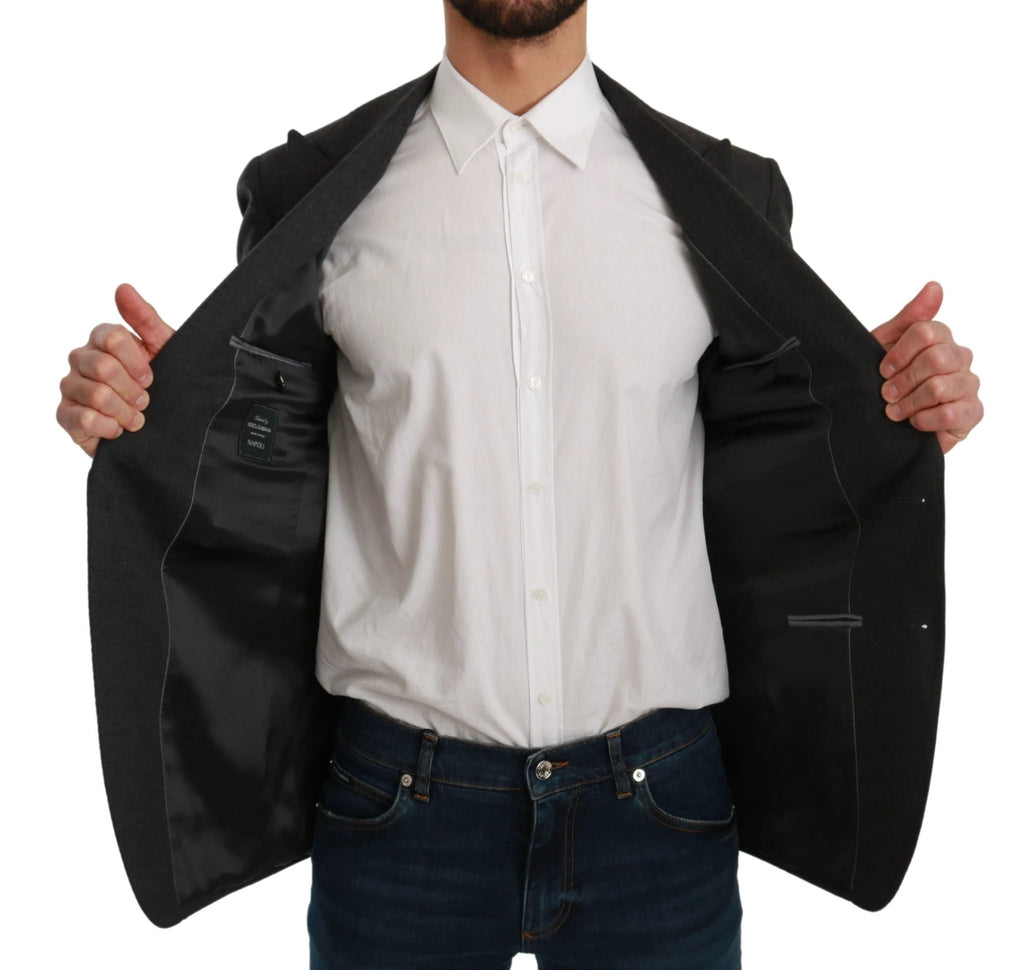 Dolce & Gabbana Gray NAPOLI Slim Fit Jacket Wool Blazer by Dolce & Gabbana