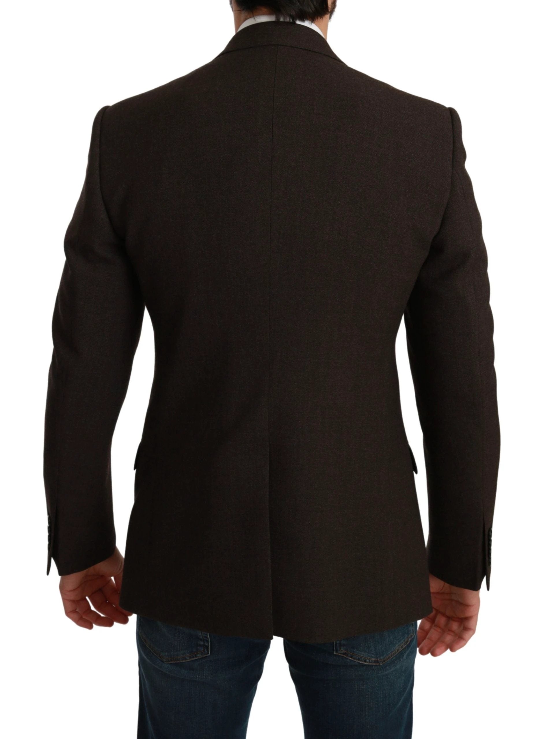 Dolce & Gabbana Brown Slim Fit Coat Jacket MARTINI Blazer by Dolce & Gabbana