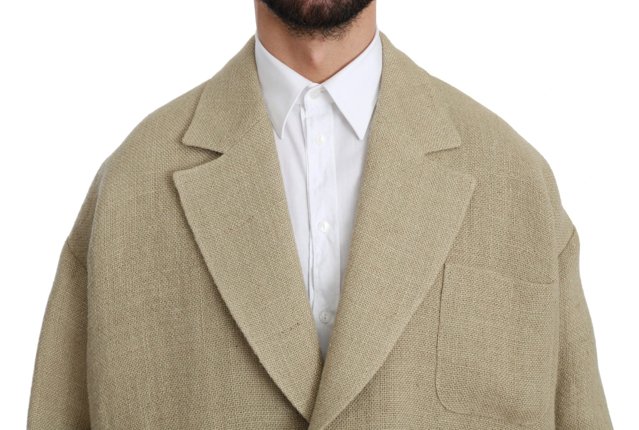 Dolce & Gabbana Beige Jacket Coat 100% Jute Blazer Coat by Dolce & Gabbana