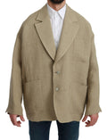 Dolce & Gabbana Beige Jacket Coat 100% Jute Blazer Coat by Dolce & Gabbana